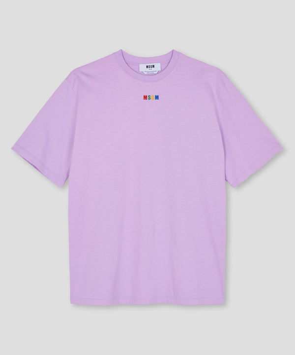 MSGM 티셔츠 Oversize T-shirt with micro MSGM Rainbow logo