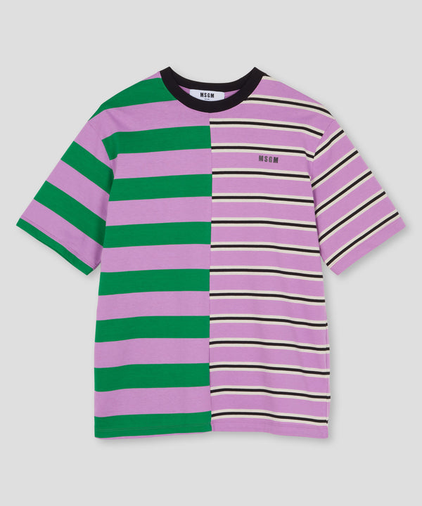 MSGM 티셔츠 Cotton T-shirt with all over Stripes pattern