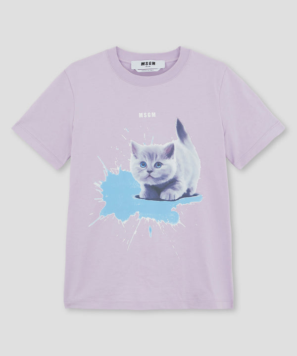 MSGM 티셔츠 Cotton T-shirt with Msgm Cat Splash graphic