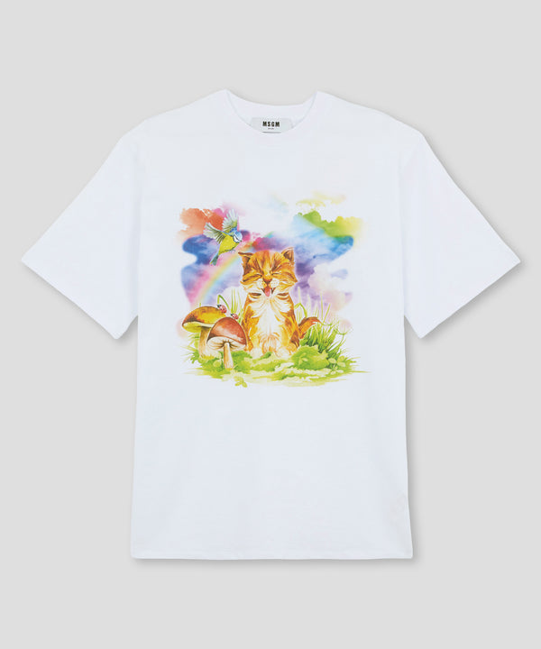 MSGM 티셔츠 Printed cotton T-shirt