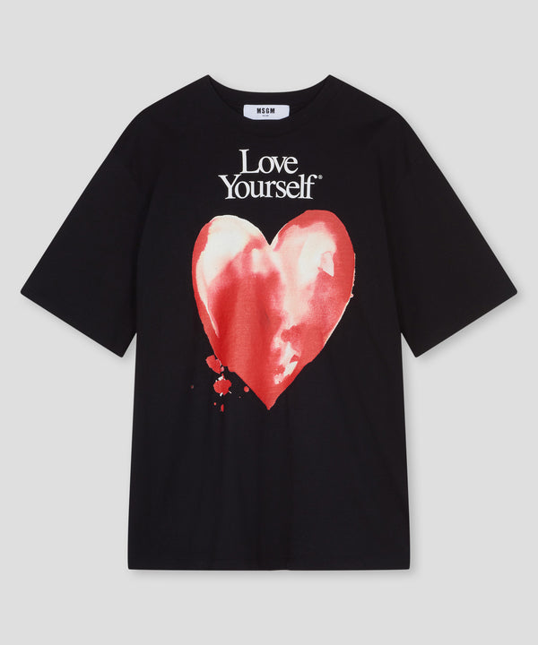 MSGM 티셔츠 T-shirt with Msgm Watercolor Heart graphic