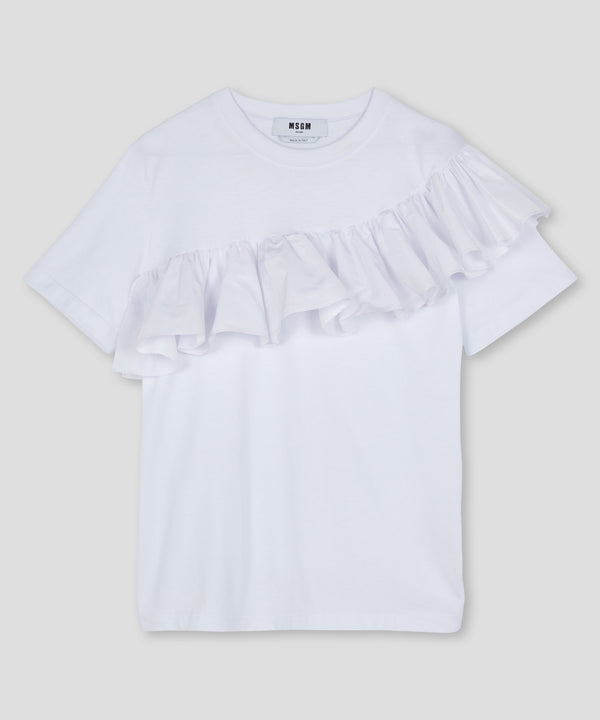 MSGM 티셔츠 T-shirt with ruffles