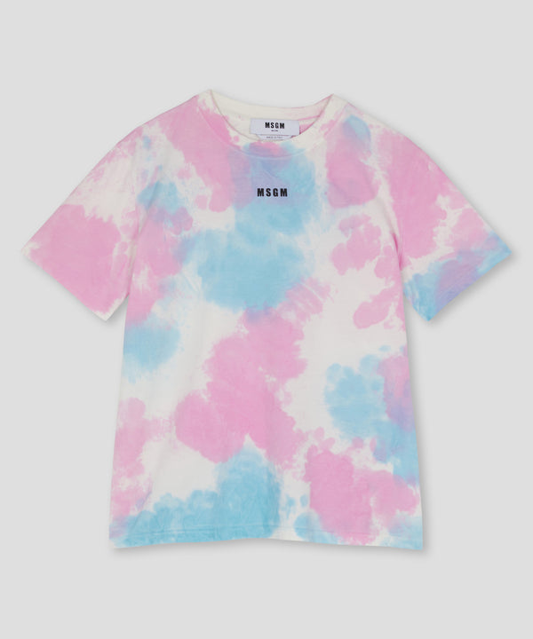 MSGM 티셔츠 Cotton T-shirt with all over tie dye print