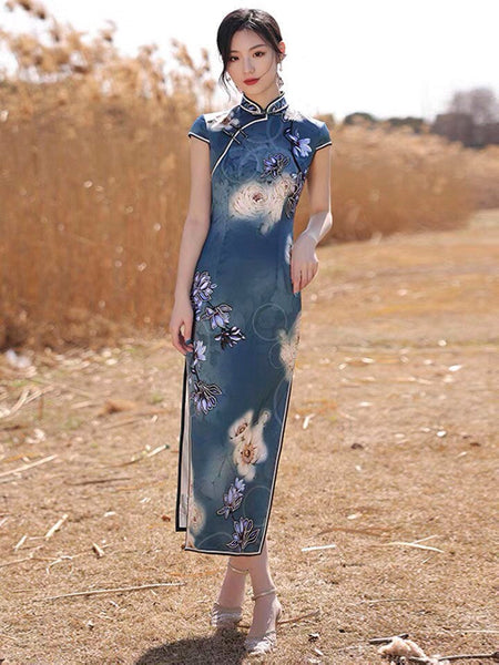 traditional chinese dress blue