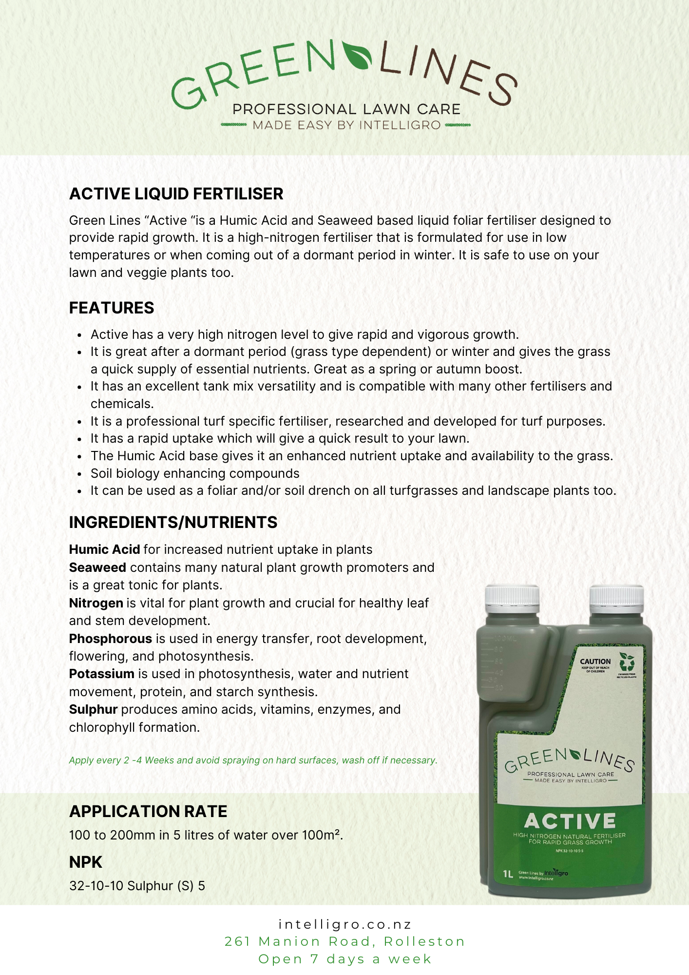 Active Liquid lawn fertiliser by Green Lines