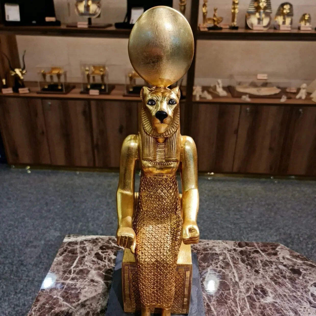 Limited Edition Goddess Sekhmet Seated on a throne, Museum version