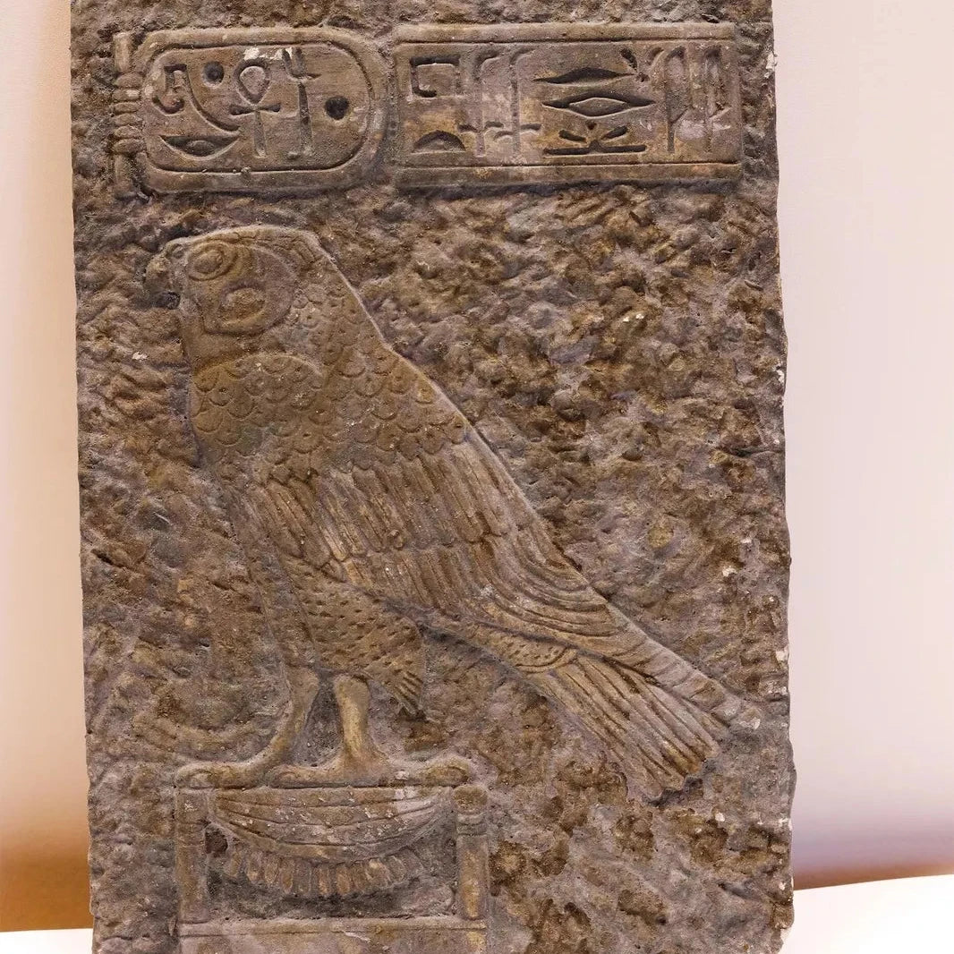 Handcrafted Egyptian God Horus Wall Relief - Falcon God Sculpture