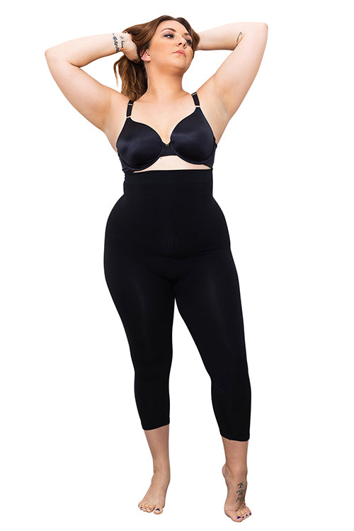 FarmaCell BodyShaper 604Y (Black, 4XL) Capri Leggings for Women, Anti  Cellulite, Shapewear, Slimming 3/4 leggings, Shaping, Mid Waist