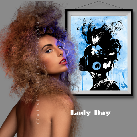 "LADY DAY" is a tribute to the legendary Billie Holiday, also known as "Lady Day." This piece celebrates her work with a beautiful and mesmerizing print. Show your appreciation for her musical genius with this classic piece.