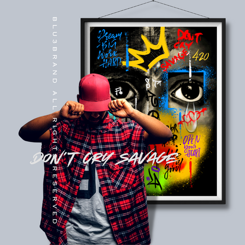 Adorn your living space with DON'T CRY SAVAGE, a stunning artwork featuring the powerful message of hope inspired by New Orleans graffiti. It's vibrant colors and intricate details bring a refined touch to your décor, creating a unique and tasteful atmosphere.