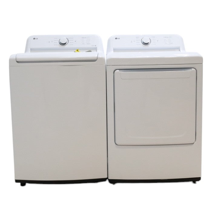 ENERGY STAR LG 4.1 cu. ft. Top Load Washing M0achine with 4-Way Agitator and ENERGY STAR LG 7.3 cu. ft. Electric Dryer with Smart Diagnosis - Scratch & Dent - Minor