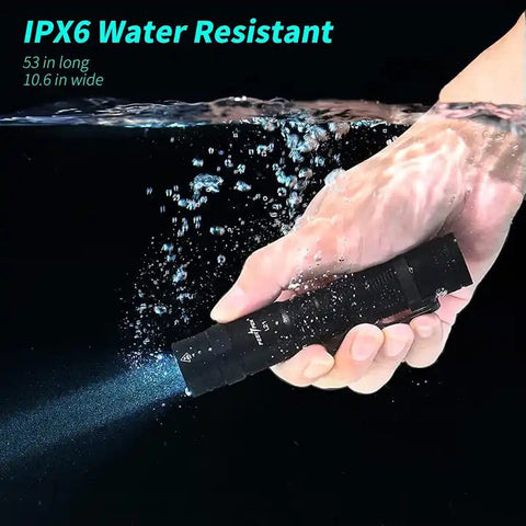 IPX6 rated flashlight under water