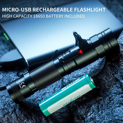 Flashlight with 18650 battery