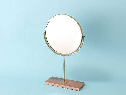 Table Mirror Marble Pink M