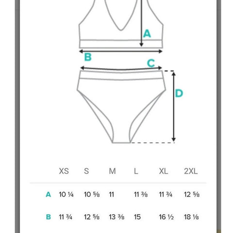 Women's swimwear sizing chart