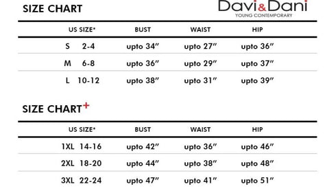 Davi and Dani Size Chart – Pretty and All