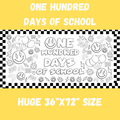 100 days of school activity coloring poster for classroom