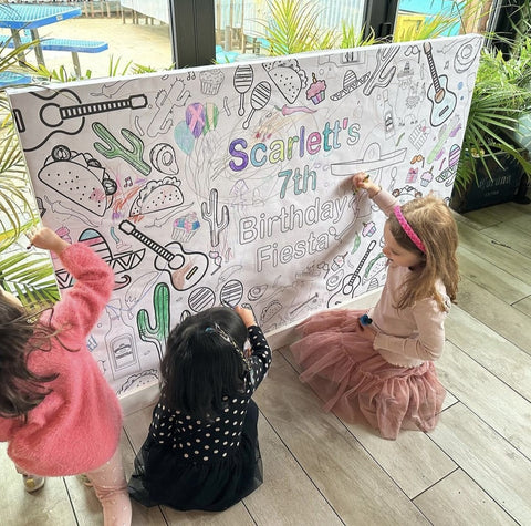 Actividad de fiesta de cumpleaños de pared para colorear para niños