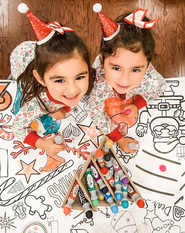 Kids Christmas Party Coloring Tablecloth