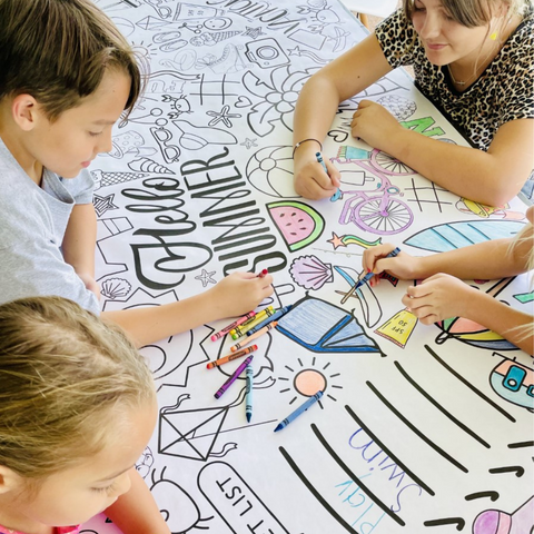 Summer Bucket List Coloring Tablelcoth