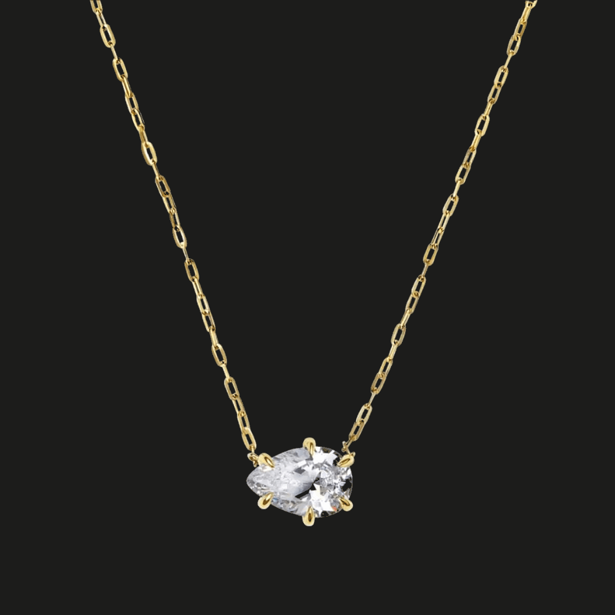 Pear Diamond Pendant Necklace