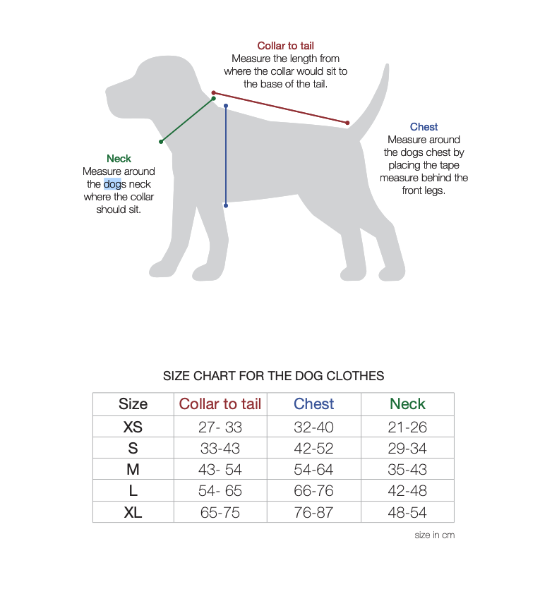 Pet Size Guide - Back on Track USA