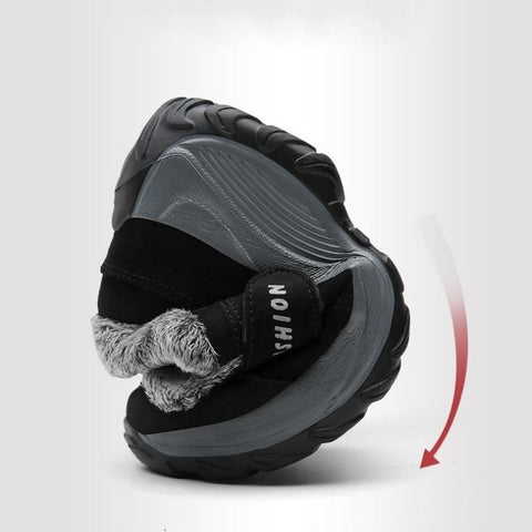 Fur Lined Velcro Platform Sneaker Shoes for Women