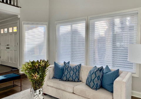 Alta Window Shadings Shades, Blinds in front living room near Huntington Beach, California (CA)