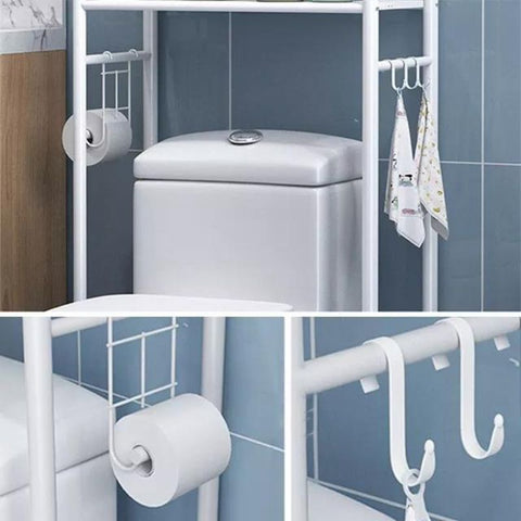  Dijianong Soporte de papel higiénico montado en la pared,  estante de papel higiénico de plástico, bandeja de papel higiénico para  toallas de baño, organizador de baño (color: azul) : Herramientas y