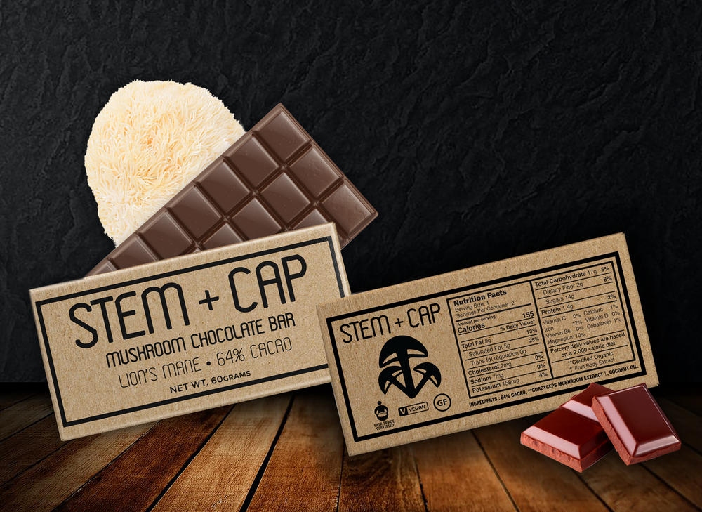 CULTUREShrooms Stem + Cap Mushroom Chocolate Cordyceps Bar