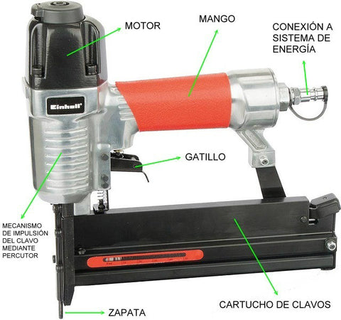 Grapadora De Aire Tapiceria Pistola De Clavos Clavadora Neumatica Tapiza  Grapas