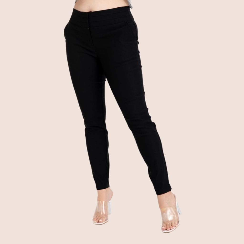 Cropped High Waist Plus Size Pant with Double Zippers – Urspirit Shop