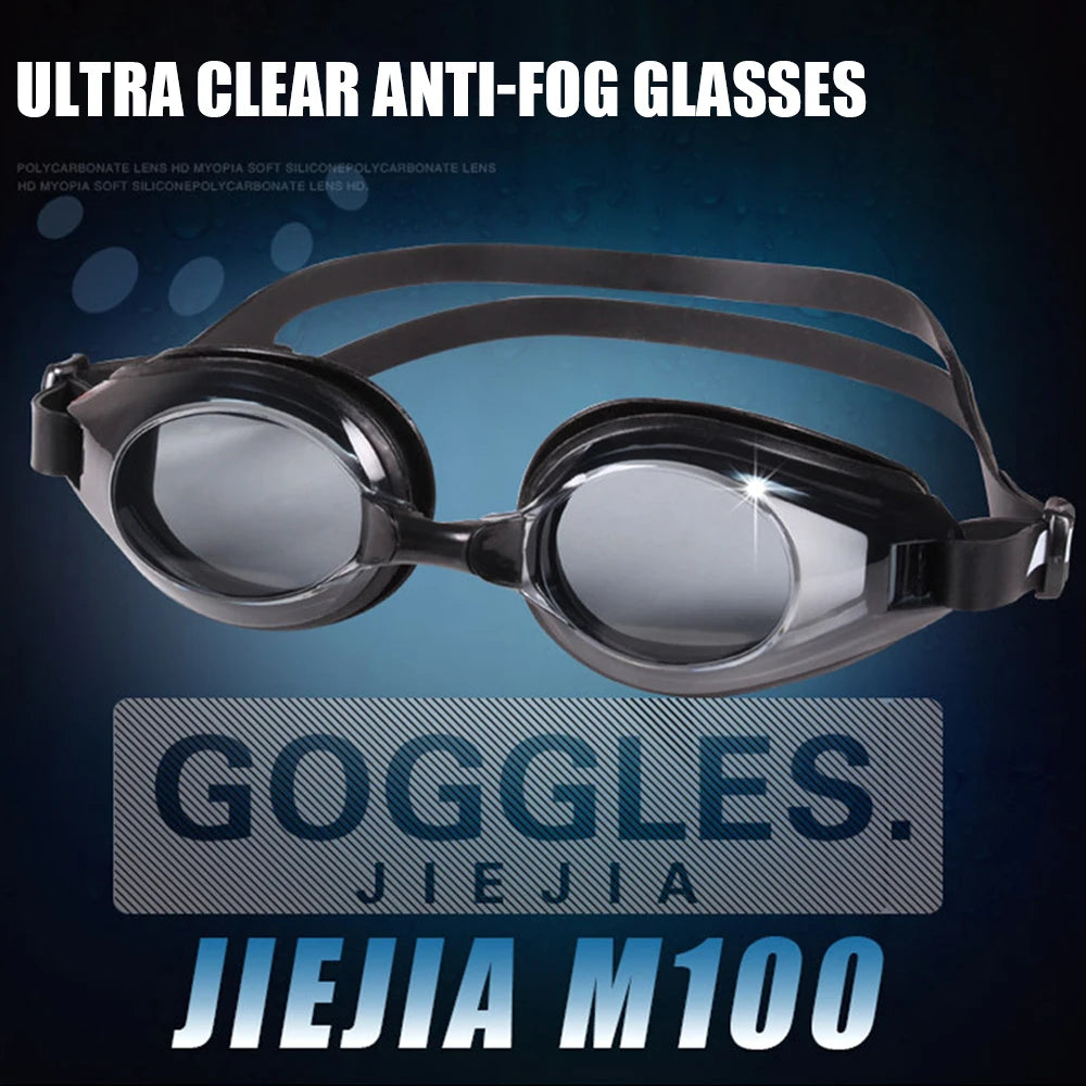 Newest Swimming Glasses Prescription -1.0~-10 Waterproof Anti Fog Swim Eyewear Silicone Diopter Diving Goggles Adults Children-Purple