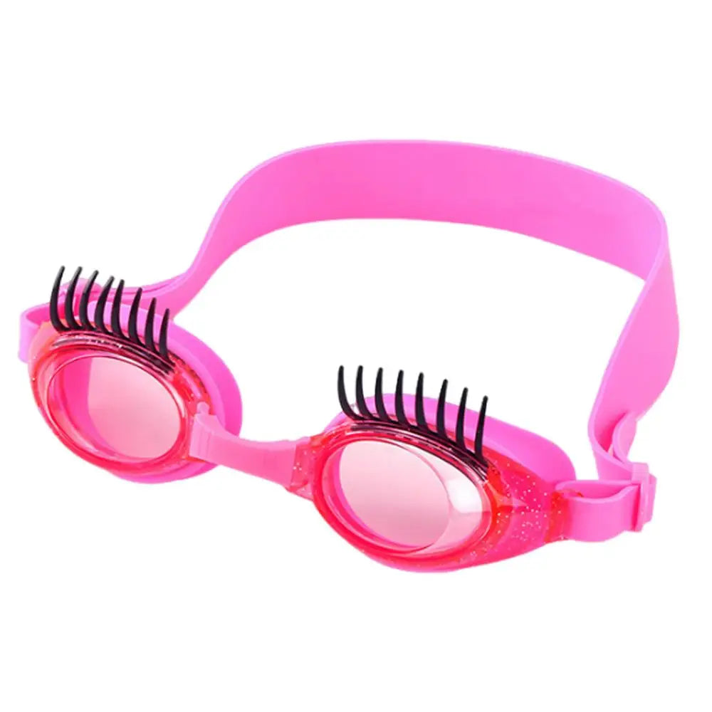 Swimming Goggles For Girls Eyelash-Enhanced Girl Goggles Goggles Case Included Adjustable Fit UV Protection For Safe Swimming-Pink