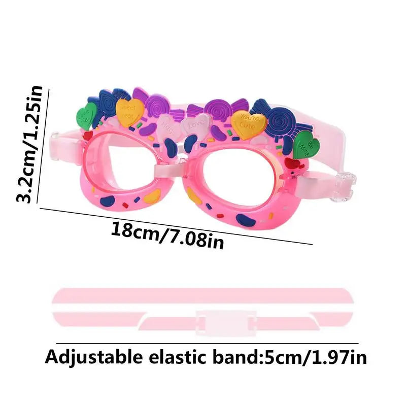 Swimming Goggles Anti-fog Waterproof Girl Cartoon Pool Glasses With Earplug For KIDS Children Sports Diving Eyewear-Blue
