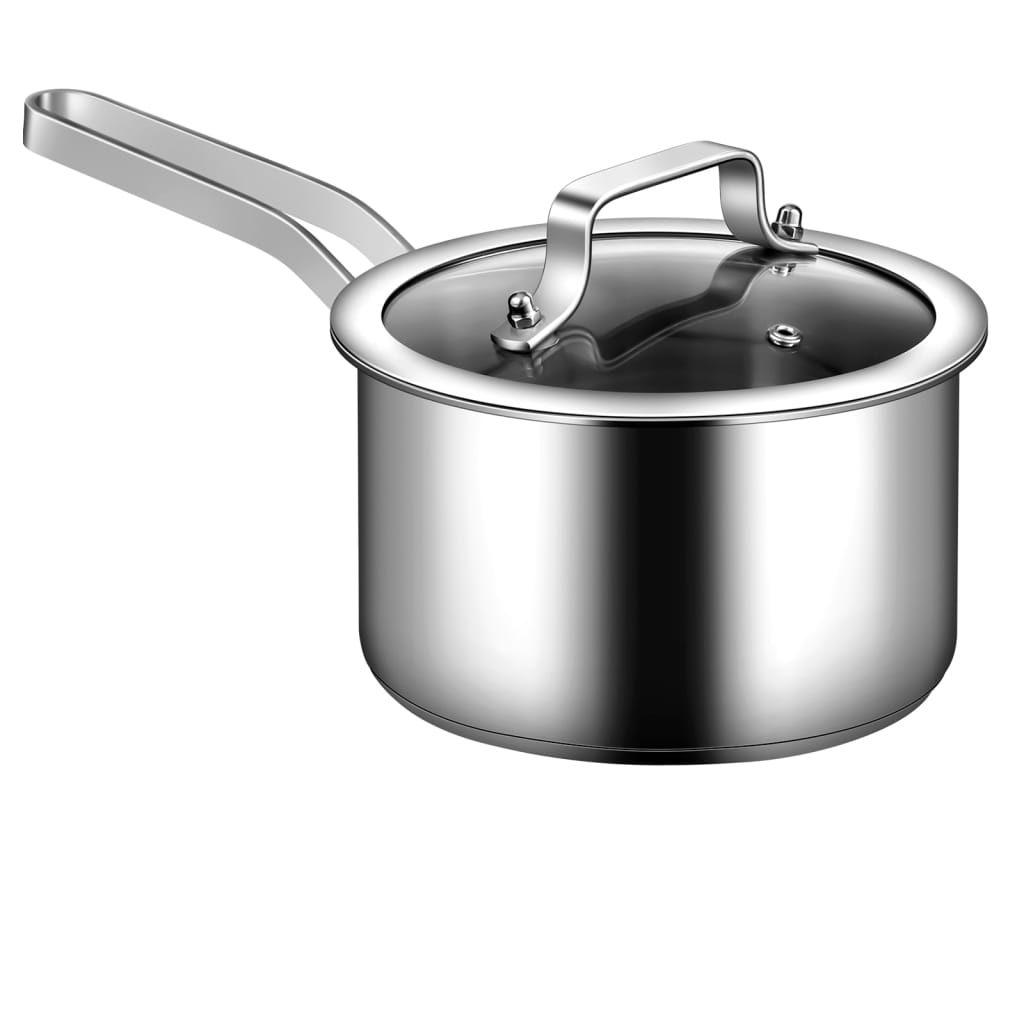 Silver 6 Piece Stainless Steel Cookware Set Nonstick Pot And