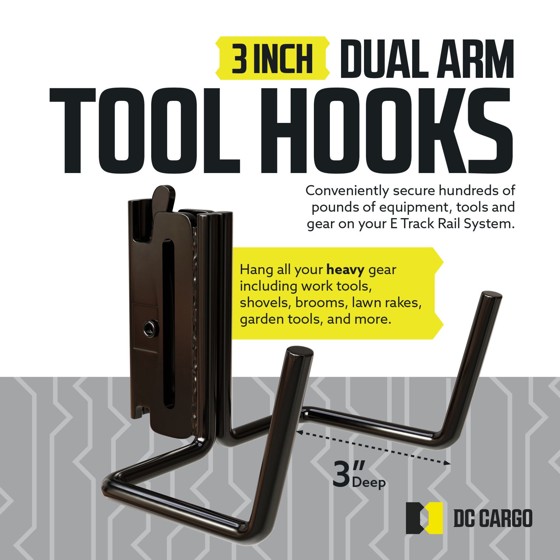 Extra-Wide E track Tool Hanger, 6.5 Deep