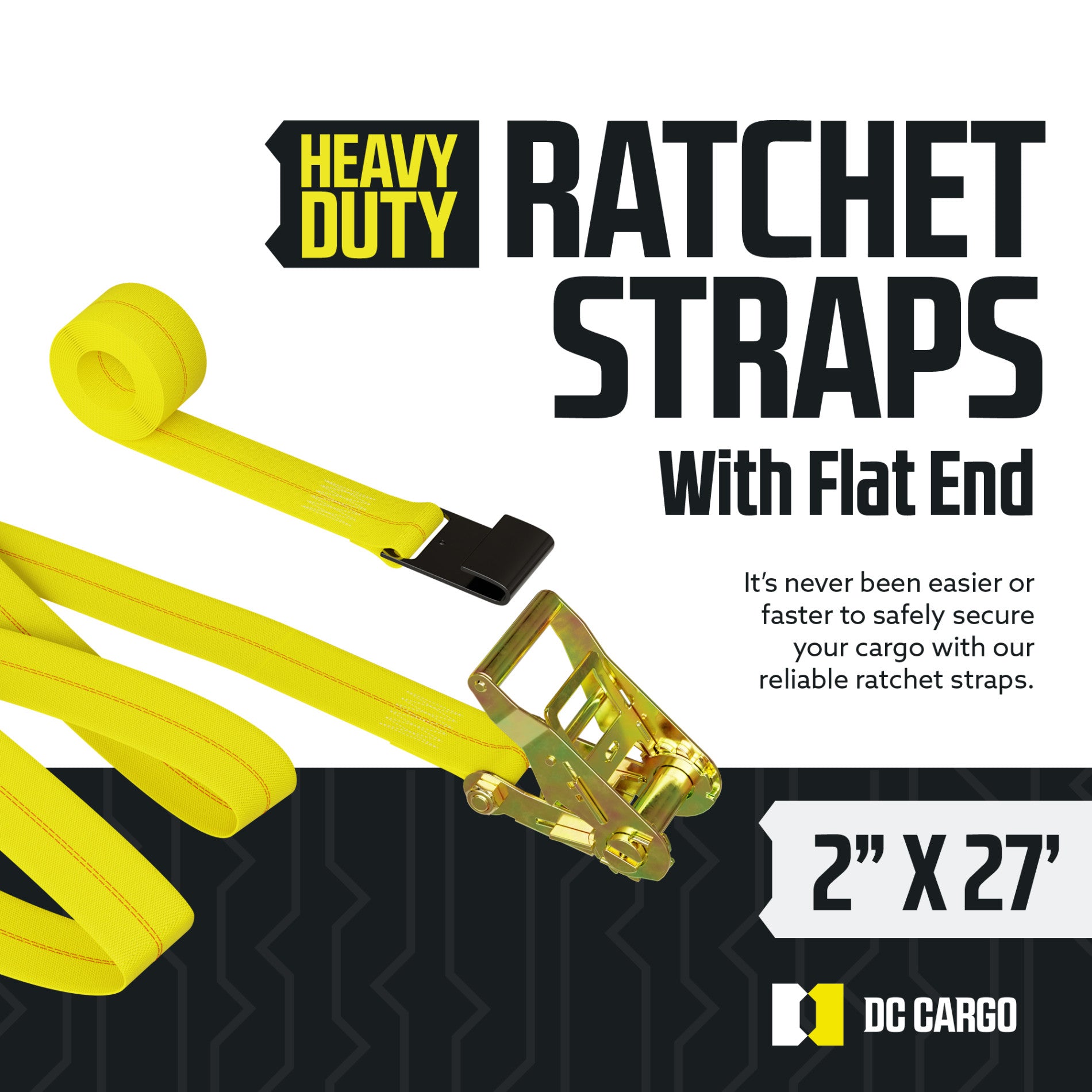 2 X 27' Ratchet Strap With Double J-hooks