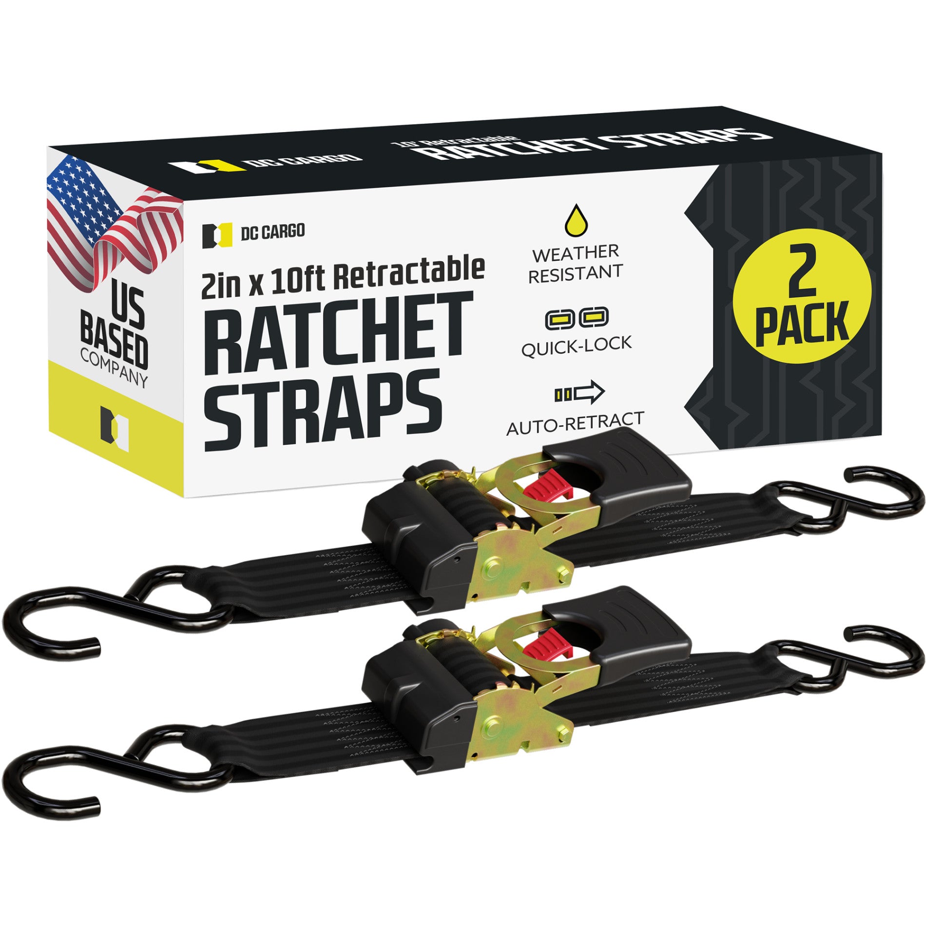 Blackline 2 x 18' Ratchet Strap w/ Double J Hooks