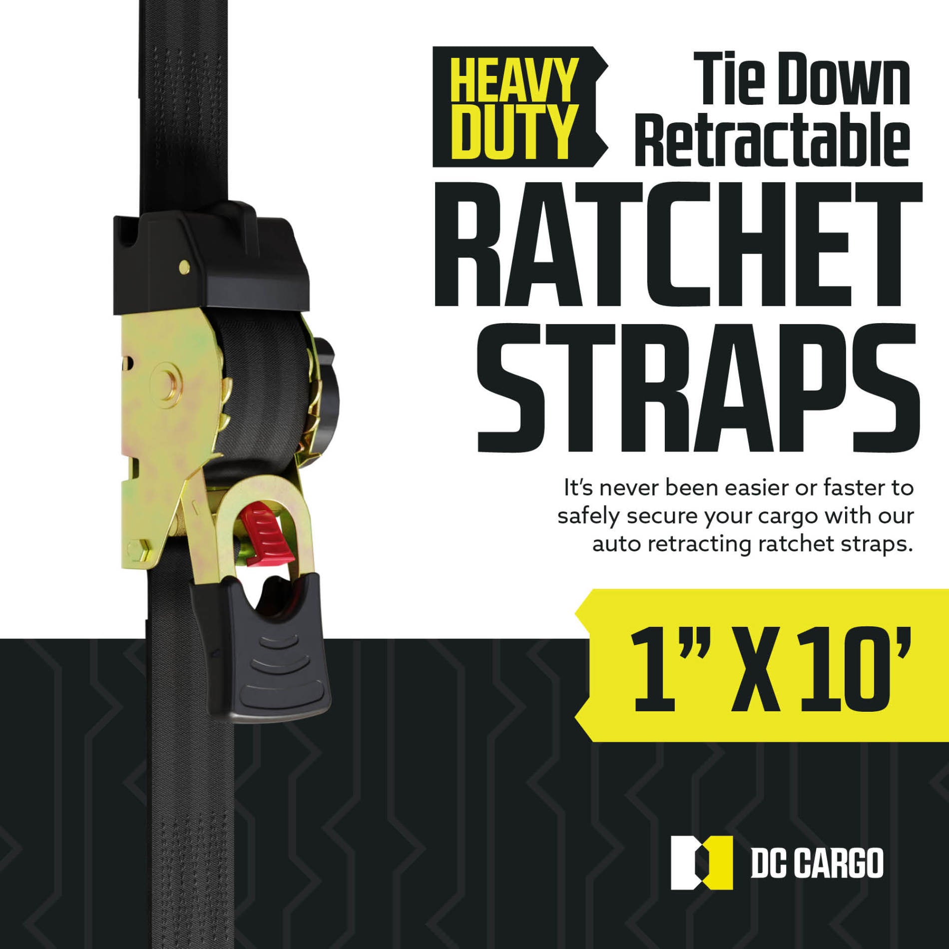 US Cargo Control, Ratchet Straps with Snap Hooks, Perfect Motorcycle  Straps, 1 Inch Wide X 6 Foot Long Short Ratchet Straps, Heavy Duty Black  Ratchet