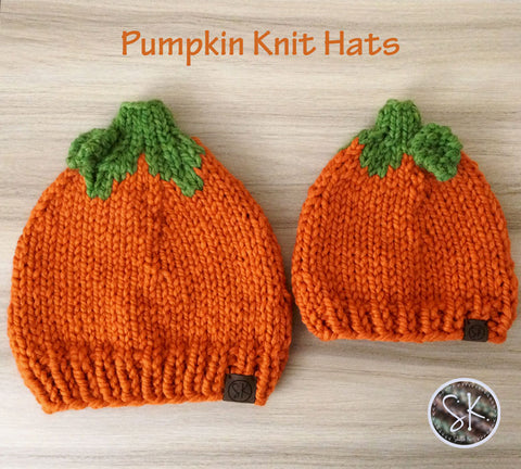 Pumpkin Hats in Newborn and Child Sizes