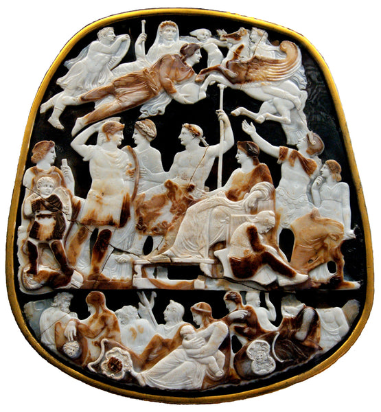 Detail of the Cameo de France with the representation of Germanicus on pegasus