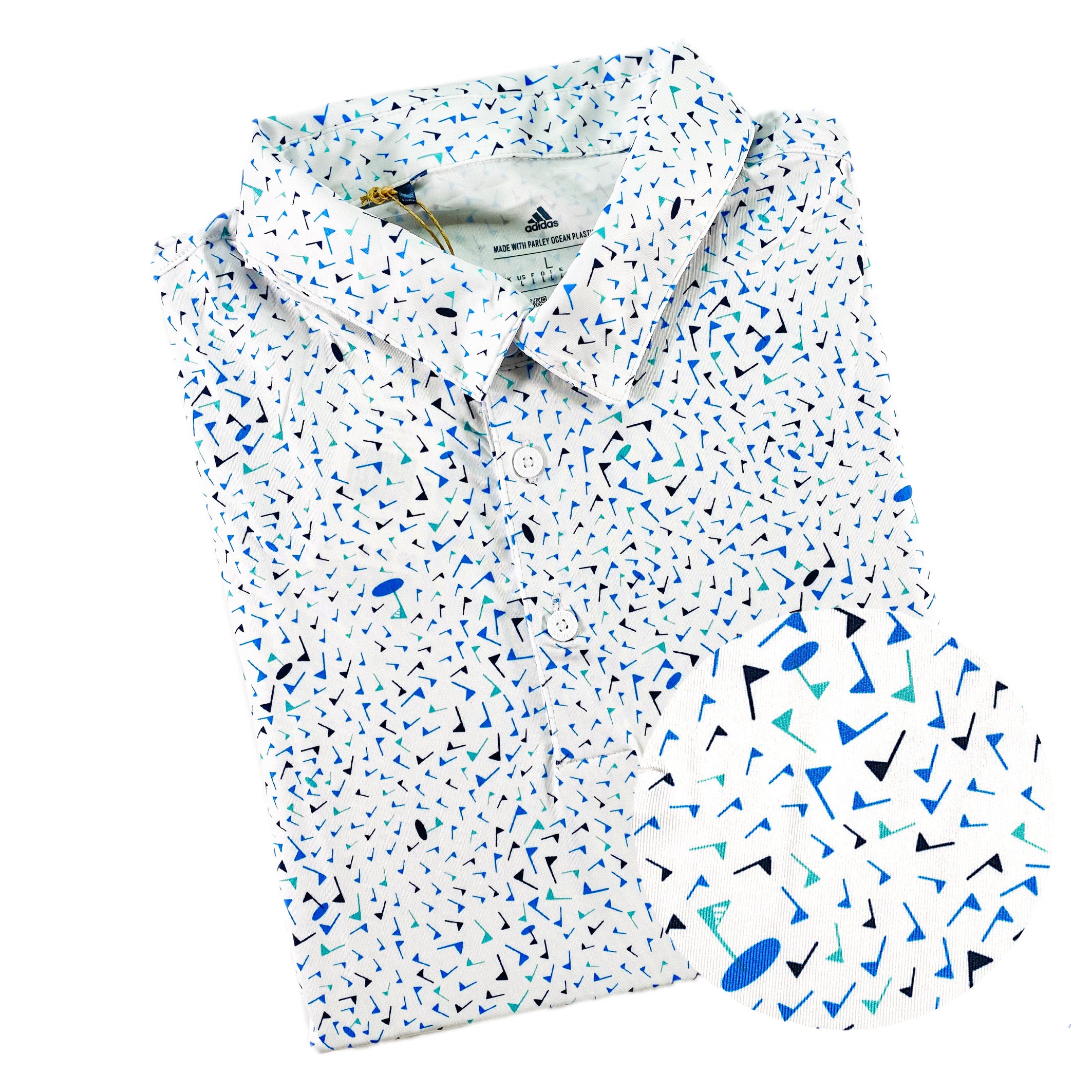 adidas men's flag print golf polo