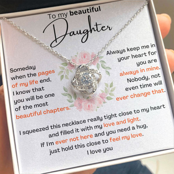 To Daughter From Mom Behind you Love Knot Necklace – My Heart