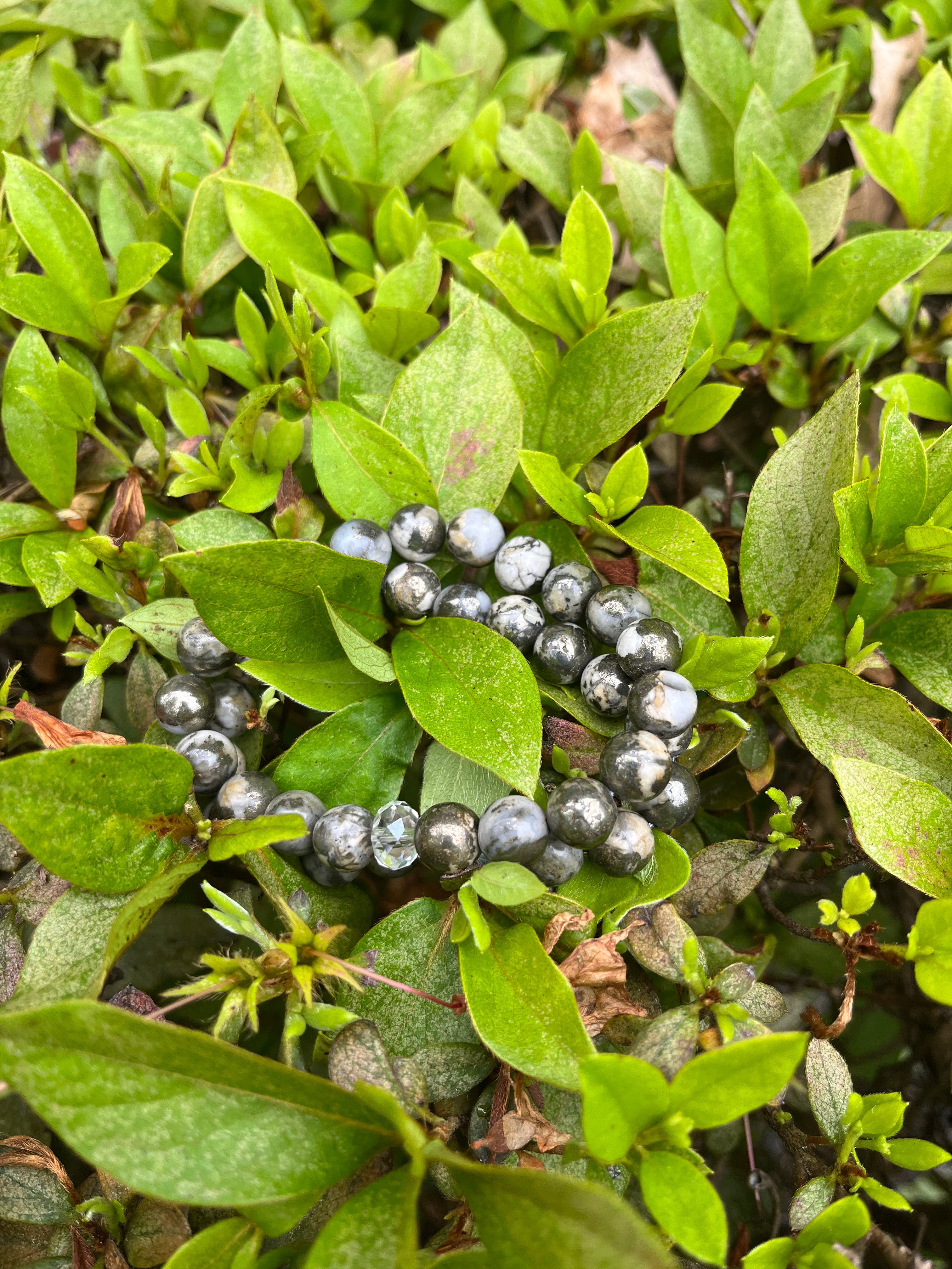 Quartz and Pyrite Bracelet set