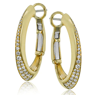 yellow gold diamond hoop earrings