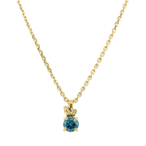 a blue diamond solitaire necklace