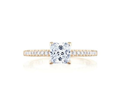 a princess cut diamond solitaire engagement ring