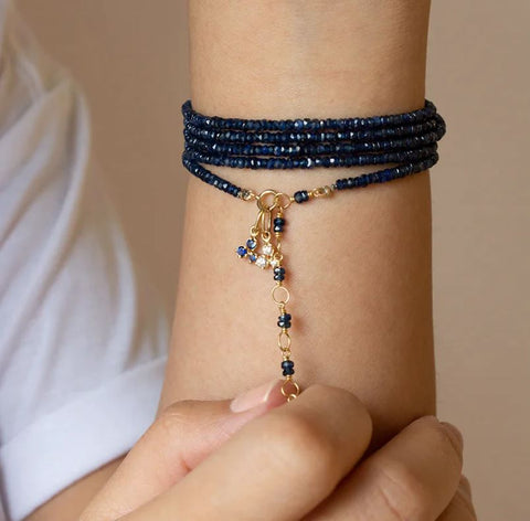 a blue sapphire wrap bracelet