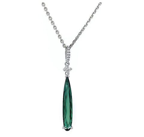 a green tourmaline and diamond necklace